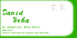 david wrba business card